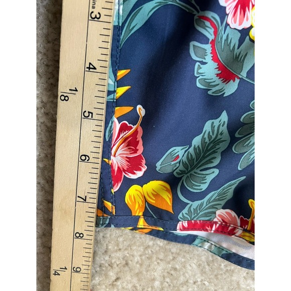 Fair Harbor Shorts Men's XXL Blue Swim Trunks Lined 8" Inseam Polyester Hawaiian - Picture 4 of 8